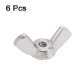 Uxcell 6-32 Wing Nuts 304 Stainless Steel Shutters Butterfly Nut Hand Twist Tighten Fasteners Parts 6pcs