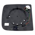 Mirror Glass For Ram 1500 2019 2020 2021 2022 Driver Side Upper Manual Towing Non Heated Black Trim With Blind Spot Detection