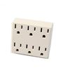 Leviton 6adpt-w 15 Amp 125 Volt 6 Outlet Grounded Adapter White 