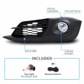 Amerilite For 2016-2018 Honda Civic 2dr 4-door Clear Replacement Bumper Fog Light Assembly Pair W Black Bezel Passenger And