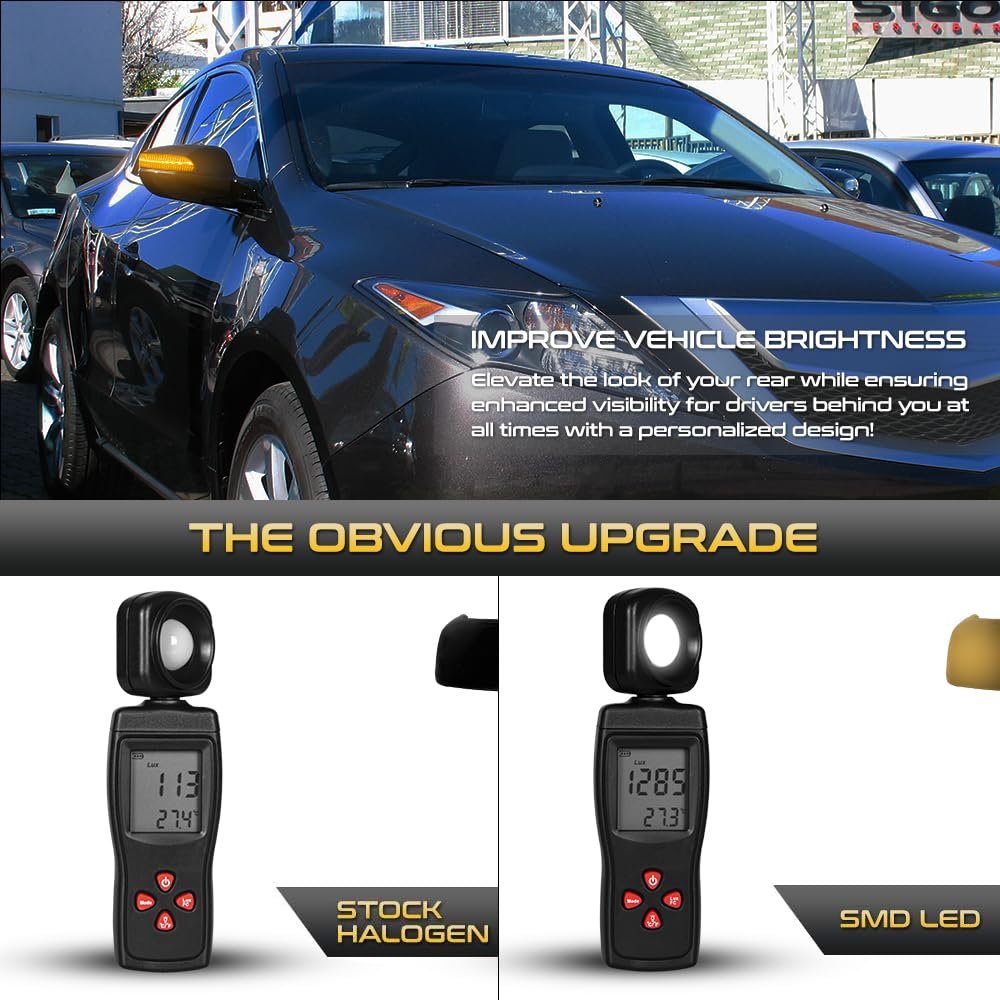 Sequential Led Side Mirror Turn Signal Light Assembly For 2005 To 2012 Acura Rl Base Elite Smoked Lens Chrome Housing Driver