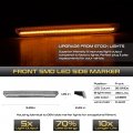 Vipmotoz 4pc Front Rear Led Side Marker Light Compatible With 2019-2023 Gmc Sierra 2500hd 3500hd Chrome Housing Clear Lens Left