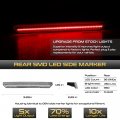 Vipmotoz 4pc Front Rear Led Side Marker Light Compatible With 2019-2023 Gmc Sierra 2500hd 3500hd Chrome Housing Clear Lens Left