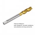 Uxcell Spiral Flute Threading Tap 5 16-24 Unf Hss High Speed Steel Titanium Plated Machine Thread Screw 3 Flutes Tapping Tool