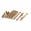 M6x75mm Total Length -40mm Thread Hex Key Drive Socket Furniture Bolt W Barrel Nut 10 Set 