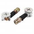 Flyshop Black Furniture Cabinet Side Connecting 261 Cam Fitting 32mm Length Dowel Alloy Nut 10 Pack