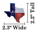 Set Of Three- 2 3 Texas Flag In Shape State Edition Emblem Decal Longhorn Lone Star Metal Badge Universal Stickon Fits Chevy