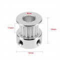 Uxcell Aluminum Gt2 16 Teeth 6mm Bore Timing Belt Pulley Flange Wheel For 3d Printer