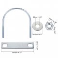Uxcell Round U-bolts 2 Sets 3 5 89mm Inner Width 110mm Length Steel M6 With Nut Plate Washer