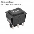 Uxcell Dpdt Boat Rocker Switch Toggle For Marine 6pins Momentary On Off On Ac 250v 16a 125v 20a 1pcs
