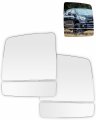 Lower Convex Upper Flat Towing Mirror Glass Replacement With Left Driver Right Passenger Side Lens For 2008-2017 Toyota Sequoia 