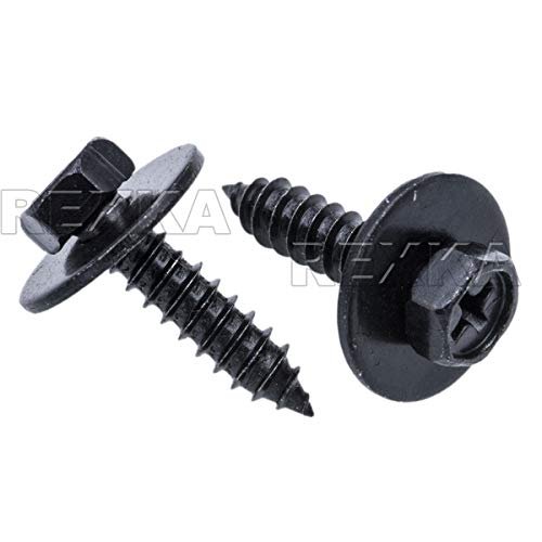 30pcs Bumper Cover Tapping Screws M5 X 20mm 8mm Hex For Hyundai Kia Replaces 1244205207b Black Stainless Steel Bolts And