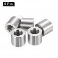 Uxcell 5pcs M8 Round Connector Nuts 304 Stainless Steel Coupling 12mm 0 47 Length Sleeve Rod Bar Stud Nut For Bracket