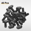 40pcs M6x16mm T Slot Drop-in Bolt Carbon Steel Hammer Head Bolts Shape Stud Sliding Screw For European Standard 30 Series