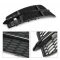 G-plus Front Bumper Fog Light Cover Grille Pair Black Compatible With 2015-2018 Audi A6 C7 S-line 4g0807682an 4g0807681an