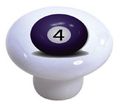 Set Of 2 Billiards 4 Pool Ball Ceramic Cabinet Drawer Knobs 