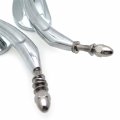 Httmt Mt400-013- Banana Shape Motorcycle Chrome Mirrors Compatible With H-d 1982 To Later Models Except Vrscf 2014-later