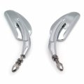Httmt Mt400-013- Banana Shape Motorcycle Chrome Mirrors Compatible With H-d 1982 To Later Models Except Vrscf 2014-later