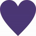 Stickertalk Purple Heart Vinyl Sticker 4 Inches By 