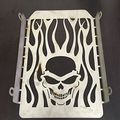 Skull Flame Radiator Grille Cover Guard Protector For Kawasaki Vulcan Vn 1500 Chromed