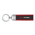 Ipick Image For Chevrolet Corvette C8 Z06 Real Carbon Fiber Strap With Red Leather Stitching Edge Key Chain Keychain Official