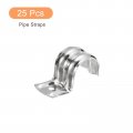 Uxcell 25pcs 13 16 Inch Rigid Pipe Straps One Hole R Shape Bracket Stainless Steel Clamp For Tube Wire Installation