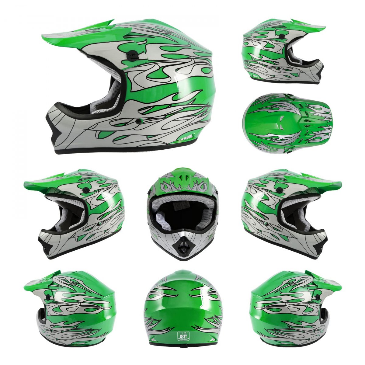 Youth Kids Dirt Bike Helmet Dot Approved Full Face Motocross Gear 4 In 1 Set With Goggles Gloves And Carry Bag Lightweight Abs