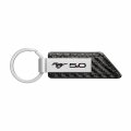 Ipick Image Compatible With Ford Mustang 5 0 Carbon Fiber Texture Black Pu Leather Strap Key Chain