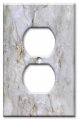 Art Plates Oversized Switch Over Size Decorative Metal Wall Plate 1 Gang Outlet White Pearl Quartzite Granite Marble Printed 