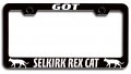 Selkirk Rex Cat Pets Black Metal License Plate Frame Heavy Duty Steel Tag Holder For Us And Canada Vehicles 12 5 X 6 In