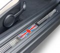 Union Jack Theme Polished Metal Entry Door Sill Trim Cover Compatible With 2007-2014 R56 R57 Mini Cooper S All Models