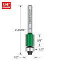 C116ax1 4tc Self Guided Trimmer Router Bit 12 7mm Diameter With 16mm Cut Carbide Tip For Plastic And Plywood Overlays