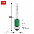 C116ax1 4tc Self Guided Trimmer Router Bit 12 7mm Diameter With 16mm Cut Carbide Tip For Plastic And Plywood Overlays