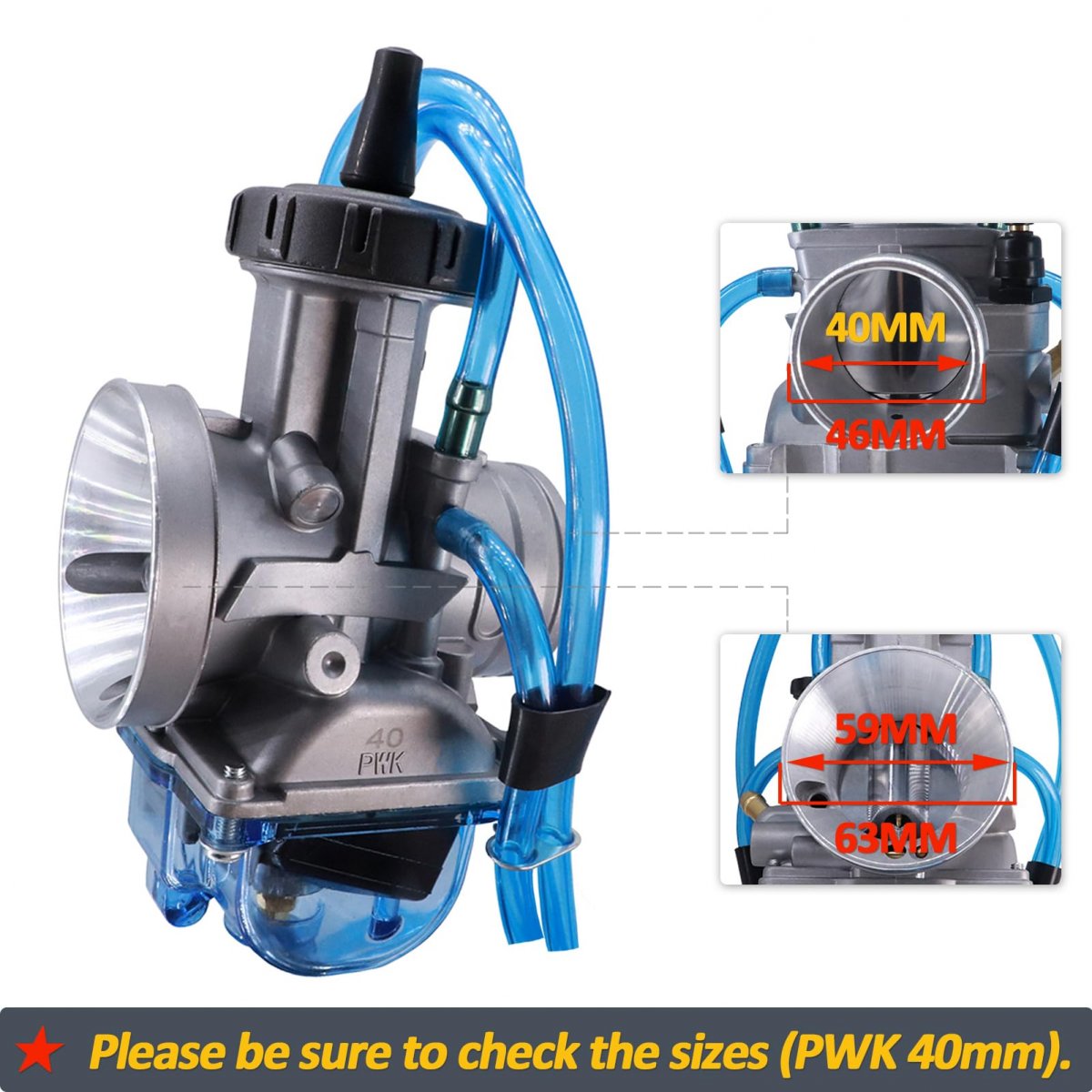Svkzgfz Pwk 40mm Carburetor For Honda Cr250 Cr500r Atc250r Trx250r Yamaha Yfz350 Yz250 Suzuki Quadzilla Quadracer 500 Lt500r