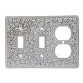 Vicenza Designs Wp7015 San Michele Wall Plate With Double Toggle And Outlet Opening Satin Nickel 