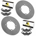 Caltric 2x Brake Disc With Pads Front Left And Right Compatible Polaris Xpress 300 1996-1999