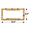 Combination Pizza Pattern With Pepperoni Olives And Onions License Plate Tag Frame