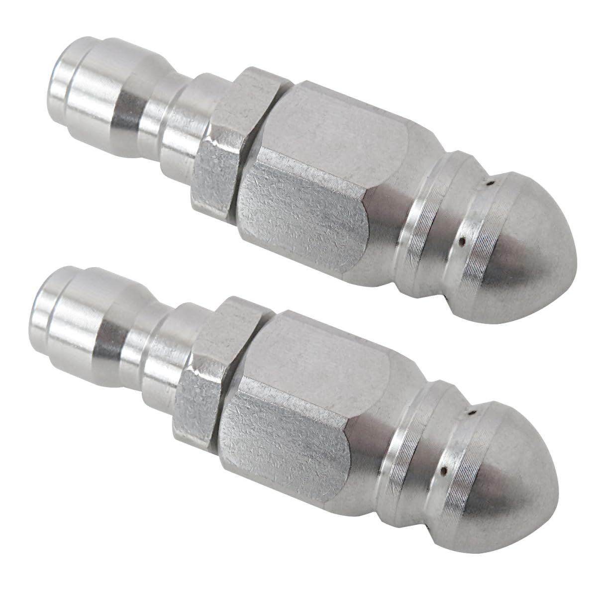 D 2 Pack Pressure Washer Sewer Jetter Nozzle With Stainless Steel Mini Compact Jet Pressure Drain Hose 1 4 Quickly Connector