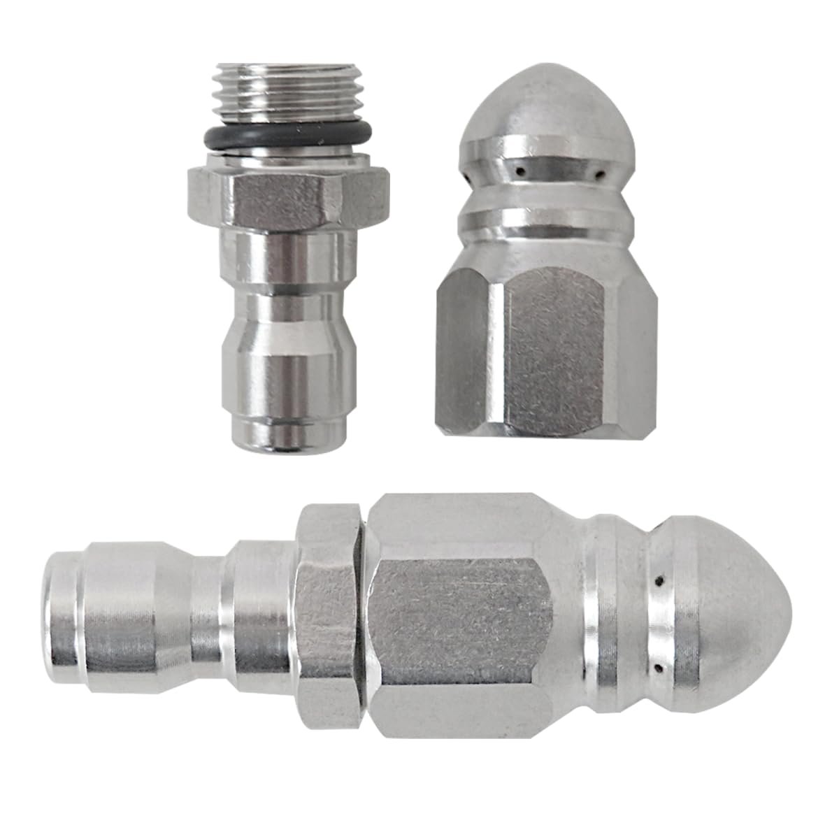 D 2 Pack Pressure Washer Sewer Jetter Nozzle With Stainless Steel Mini Compact Jet Pressure Drain Hose 1 4 Quickly Connector