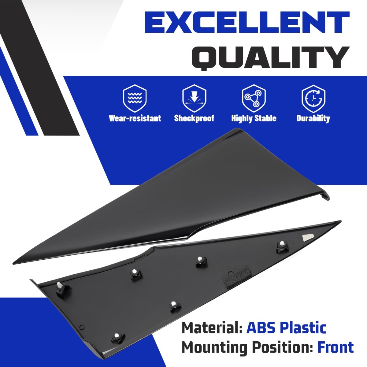 Hecasa Rear Quarter Moldings For 2016-2022 Toyota Prius Prime Awd-e Outer Pillar Molding Cover Applique Window Trim Panel