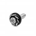 Uxcell A18010500ux0098 8pcs 6mm Thread Dia Motorcycle License Plate Frame Screw Bolts Cap Fasteners Black 8 Pack