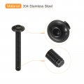 Uxcell Flanged Button Head Socket Cap Screws 25pcs M5x45mm 304 Stainless Steel Black Oxide Drive Fasteners Bolts Fully Thread