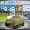 X Autohaux Suv Car Cover Fit For Jeep Wrangler Jk Jl 4 Door 2007-2021 Outdoor Waterproof Sun Dust Wind Snow Protection 210d