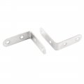 Uxcell Stainless Steel Home L Shape Furniture Accessory Corner Brace Joint Right Angle Bracket 2pcs
