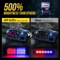 Red Blue Led Strobe Lights With 9 Key Switch 20-flashing Mode 24-led Surface Mount Mini Warning Grill Grille Light Bar For