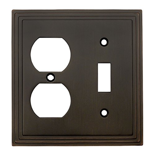 Cosmas 25068-orb Oil Rubbed Bronze Single Toggle Duplex Combo Electrical Outlet Wall Plate Cover