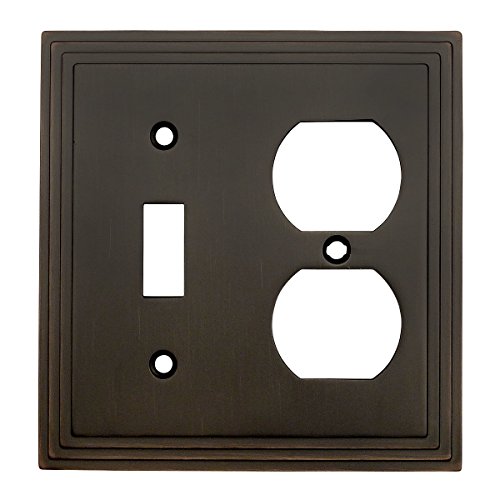 Cosmas 25068-orb Oil Rubbed Bronze Single Toggle Duplex Combo Electrical Outlet Wall Plate Cover