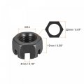 Uxcell M14x2mm Hexagon Slotted Nut Grade 4 8 Carbon Steel Hex Castle Nuts Black 5pcs
