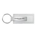 Chrysler White Carbon Fiber Texture Leather Key Chain