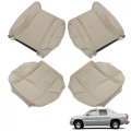 Tan 4pcs Seat Cover Leather Bottom Lean Back Driver Passenger Replacement For 2003-2006 Escalade 